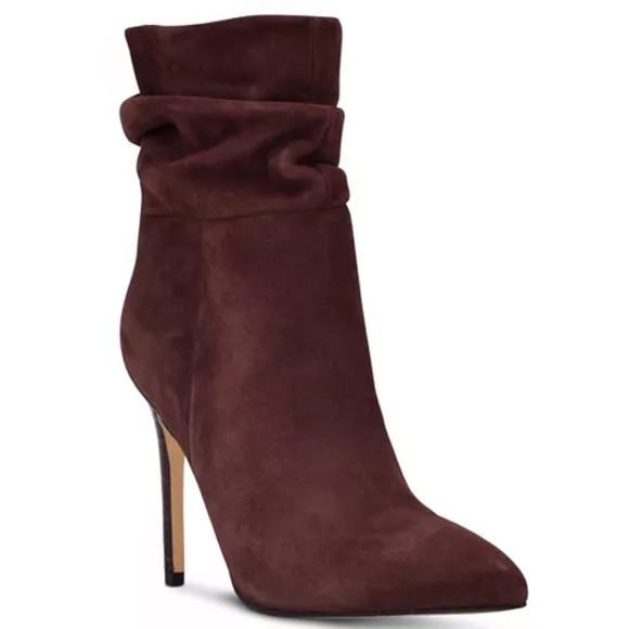 NEW Marc Fisher RAYYA Slouch Mid Calf Dress Pointy Toe Suede Ruched Booties - Picture 1 of 6